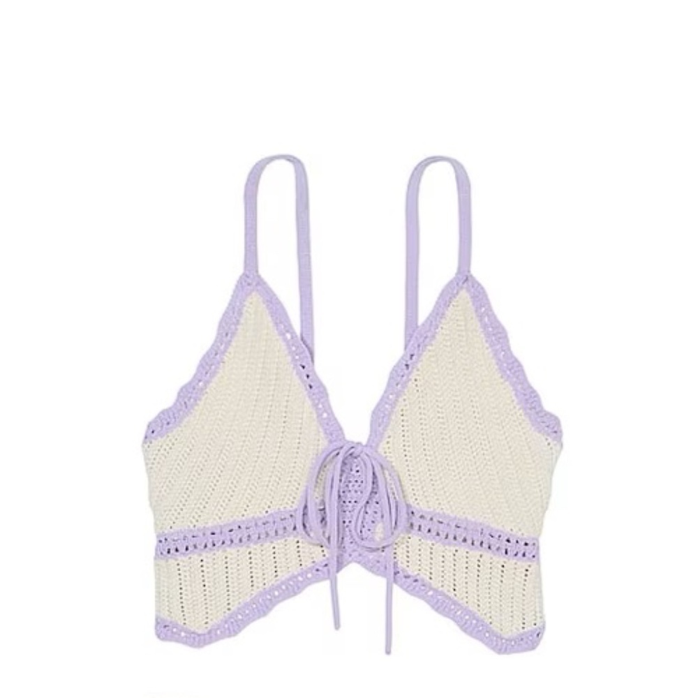 New! Victoria's Secret White Shell Crochet Butterfly 45886